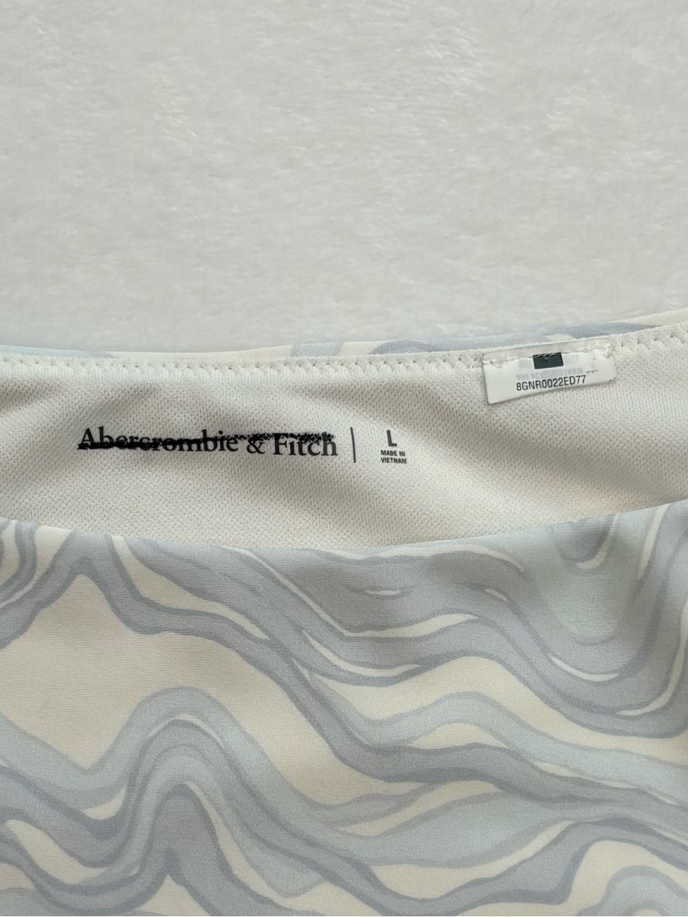 ABERCROMBIE & FITCH Retro Waves High Leg Bikini Bottom Blue White Large - Picture 3 of 5